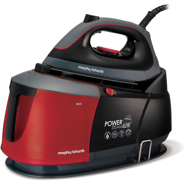 Image of Morphy Richards Power Steam Elite With AutoClean 332013 Pressurised Steam Generator Iron - Black / Red